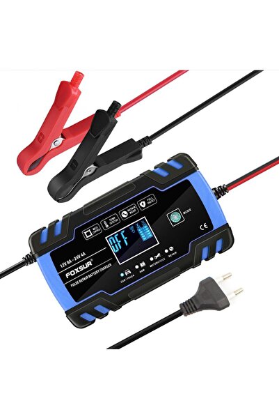 Choice1 شاحن بطارية ذكي FOXSUR 12V 8A EU FOXSUR 12V/24V 8A ببدء تشغيل تلقائي ...