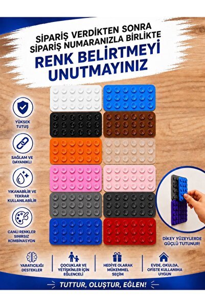 Silikon Vakumlu Yapışkanlı Kaymaz Vantuz Cep Telefon Tutucu 12 Renk Seçeneği