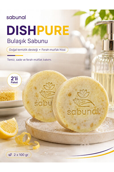 sabunal DISHPURE Bulaşık Sabunu 2 ADET - Limonlu Katı Bulaşık, Yağ ve Koku Ar...