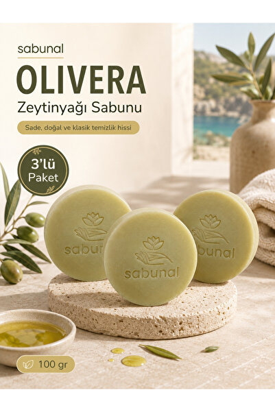 sabunal Olivera Olive Oil Soap 3 Pieces - Natural Cold Pressed Olive Oil Soap...