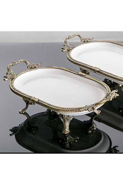 İstanbul antik Gold porselen sunumluk 25x15cm