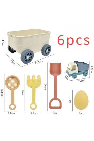 choice2 6pcsA Beach Toys Sand Toys for Kids with Truck Car Sand Shovel Rake S...