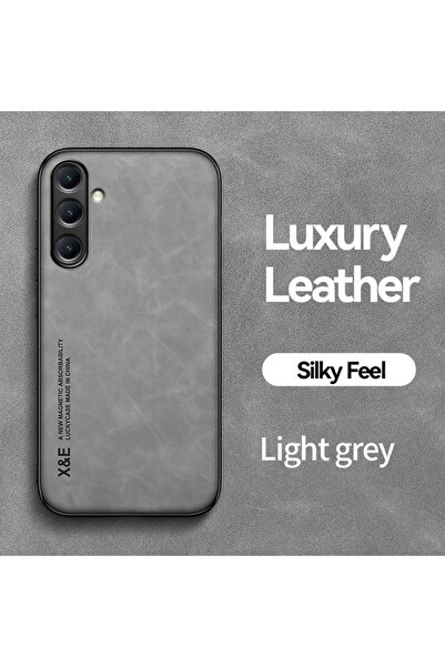 Choice25 غلاف هاتف من جلد الرمادي الفاتح لهاتف Galaxy A56، متوافق مع هواتف A5...