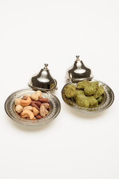 Gaziantep Copper Handmade Coffee Side Presentation Mini Turkish Delight Holder Set of 2 (5.5cm*6CM 0.8MM THICKNESS)