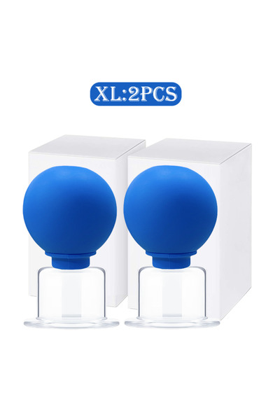 Choice9 قطعتان أزرقان مقاس XL، 2/3 أكواب حجامة للوجه، 1 كوب حجامة سيليكون للو...