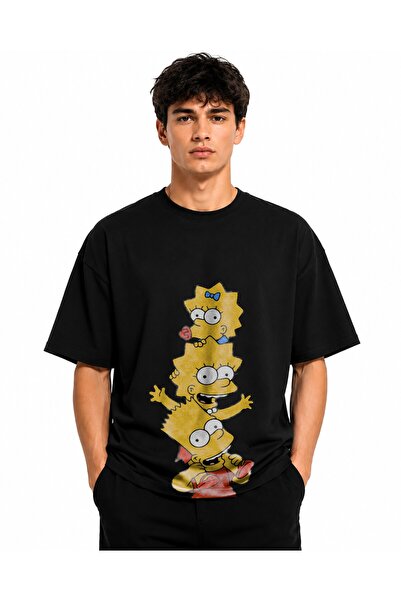 Inscriptie Unisex Premium Cotton Casual T-Shirt "Bart, Lisa and Maggie Simpson"