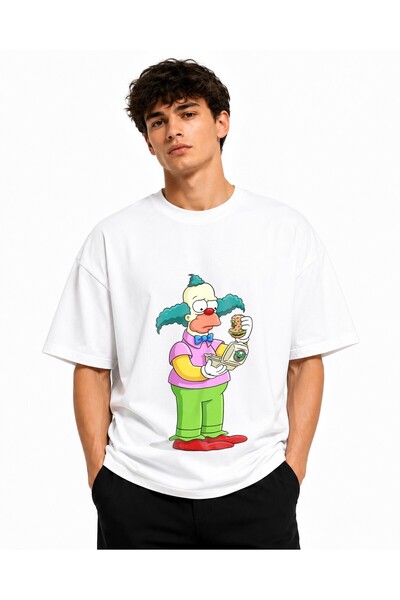 Inscriptie Unisex Βαμβακερό T-Shirt Υψηλής Ποιότητας  "Krusty the Clown "
