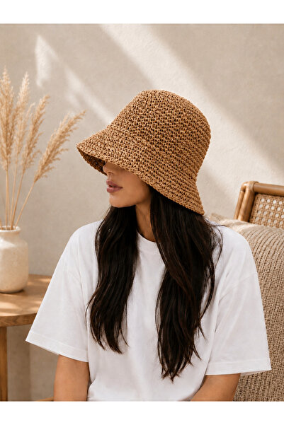 shop El Örgüsü Hasır Bucket Şapka