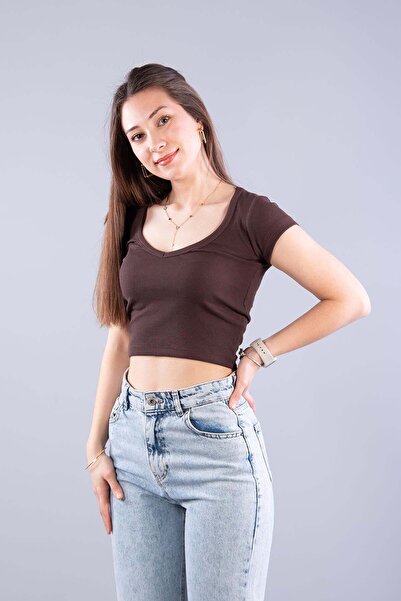 Mckanzie 6696 (N-2370) V-Neck Crop Camisole Bodysuit