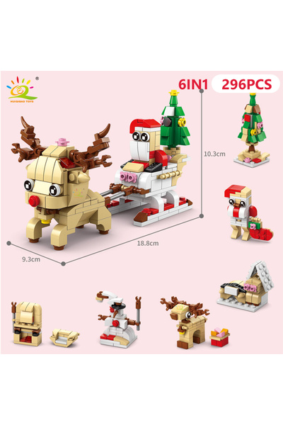Choice5 NO.4 HUIQIBAO 6IN1 Christmas Elk Deer Santa Claus Building Blocks Cit...