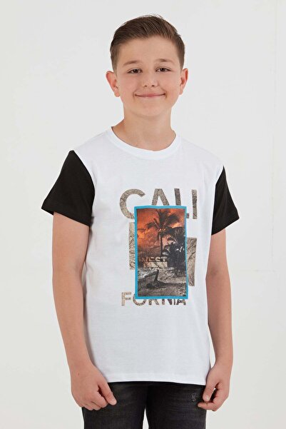 Fulla Moda 100% Cotton Palm Printed Boy's T-Shirt