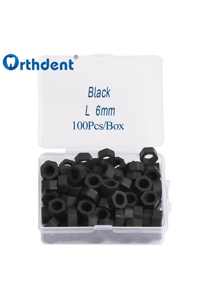 Choice9 Large Black 100Pcs/box Dental Color Silicone Code Ring Identification...