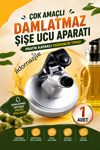 KCA HOME Çok Amaçlı Damlatmaz Şişe Ucu Aparatı, Pratik Kapaklı Yağdanlık Tıpa...