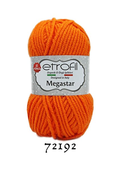Etrofil Megastar Knitting Yarn Orange 75% Acrylic 25% Wool 100g 110m (72192)