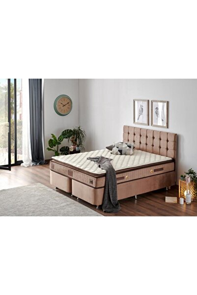 Niron Yatak W. Cotton 140x190 Cm Çift Kişilik Pedli Yatak Baza Başlık Takımı ...