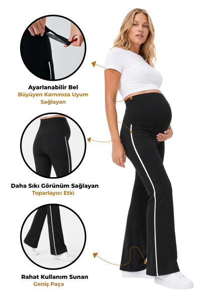 Elisho Wide Leg High Waist Flexible Supportive Maternity Leggings