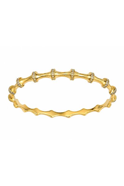 Selay Accessory سوار ذهبي من الفولاذ بتصميم موجي عصري - تصميم أنيق وعصري