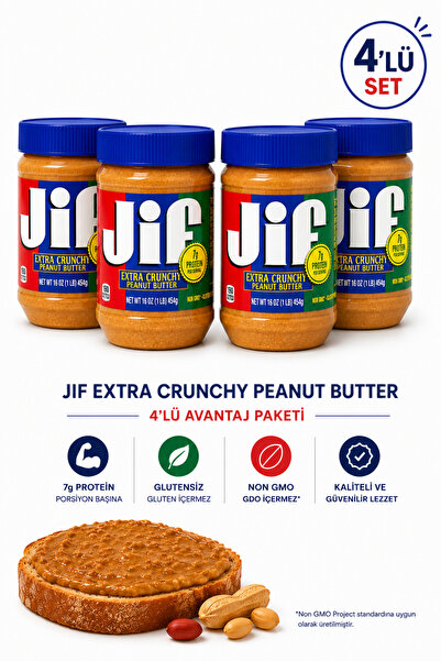 Jif Extra Crunchy Ezme 454 gr 4 Adet