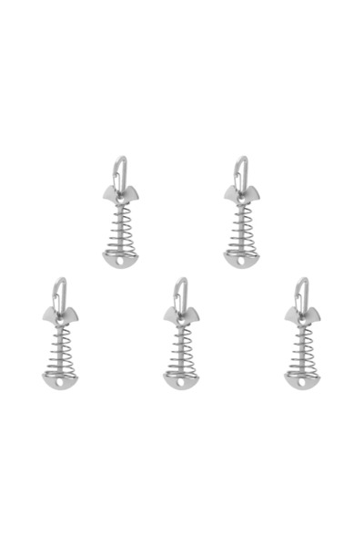 Choice1 slivery 5pcs Camping Adjustable Plank Spiral Shaped Fish Bone Deck Ca...
