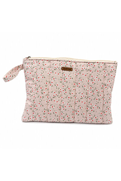 Elisss Design Pembe Çiçek Desenli Macbook Ipad Tablet Laptop Taşıma Çantası D...