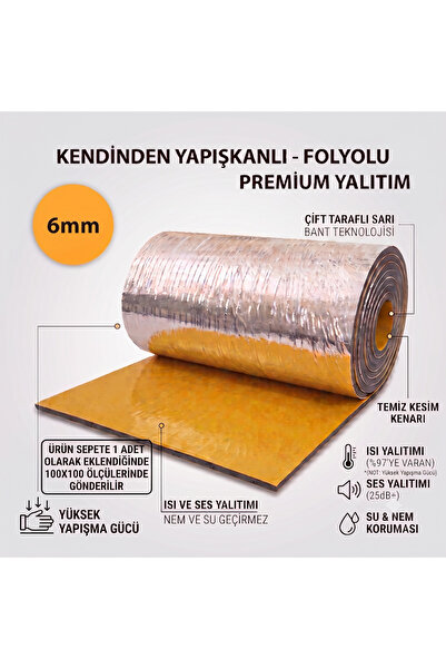Gülkan Ticaret 6 Mm Folyolu Kendinden Yapışkanlı Elastomerik Kauçuk Izolasyon...