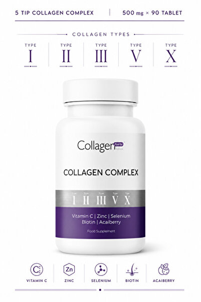 Collagen Forte Platinum 5 Tip Kolajen Complex Tip 1,2,3,5 Ve Tip 10 Biotin, Ç...
