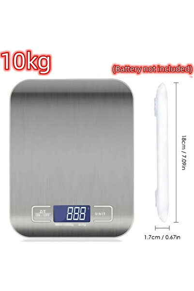 Choice White 10kg 1g 5kg/1g Digital Kitchen Scale LED Stainless Steel High-pr...