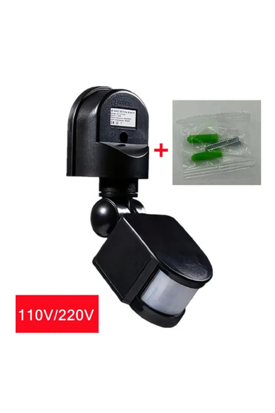 Choice5 مستشعر حركة LED أسود 110-220 فولت، كاشف أشعة تحت الحمراء أوتوماتيكي 8...