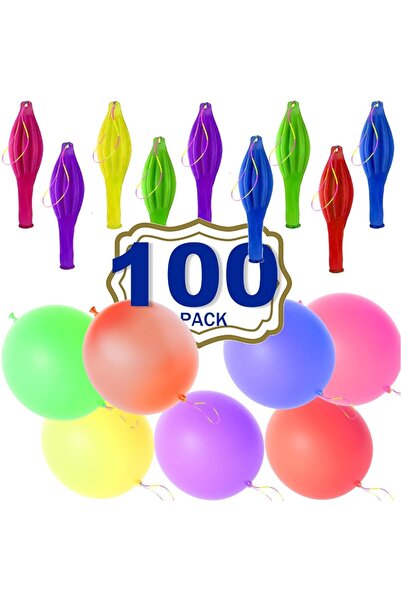 Choice 12INCH 100pcs color mixed 100Pcs Punch Balloons with Elastic Bnad Shak...