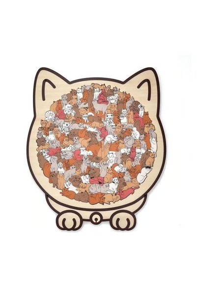 Choice3 Maillard 135 PC Cat-shaped Wooden Jigsaw Puzzle Unique Irregular Puzz...