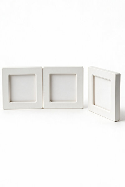 Motifix Yapışkanlı Kare Fotoğraf Çerçevesi - Paspartulu 3'lü Set - 14x14 cm