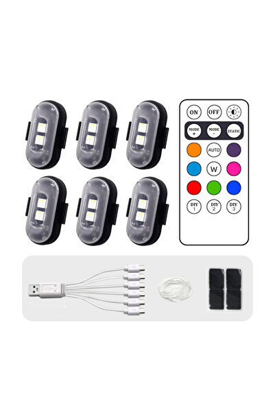 Choice3 مصباح تحذير LED لاسلكي RGB بـ 6 أضواء مع جهاز تحكم عن بعد للسيارات وا...