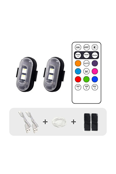 Choice1 مصباح تحذير LED لاسلكي RGB قابل لإعادة الشحن عبر USB للسيارات والدراج...