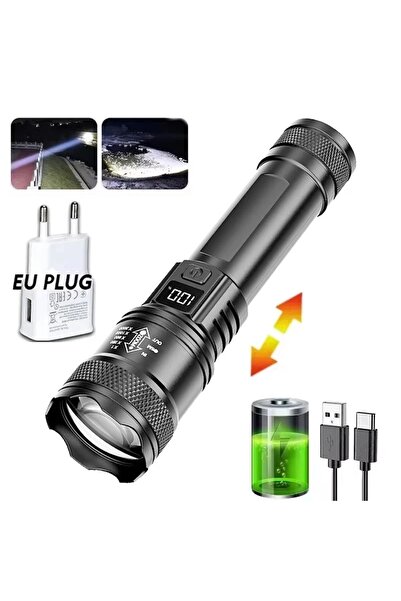 Choice Style D High Power LED Flashlight USB Rechargeable Torch Strong Light ...