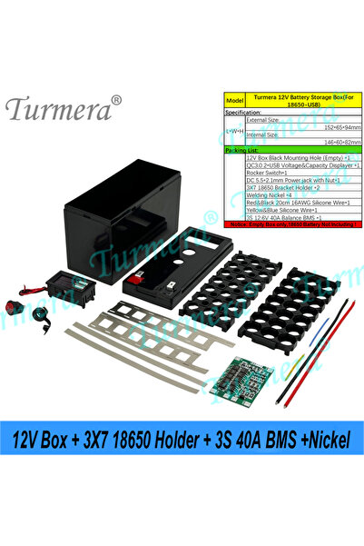choice2 R105--USB-KKTZ-Black Turmera DIY 12V Battery Box 3x7 18650 Holder 40A...