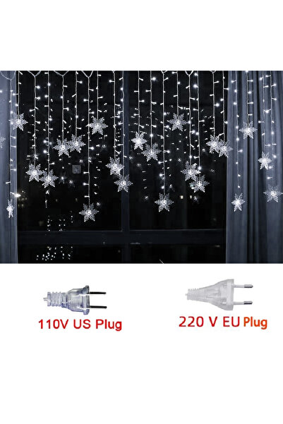 Choice US Plug 110V White 3.2M Christmas Snowflakes LED String Lights Flashin...