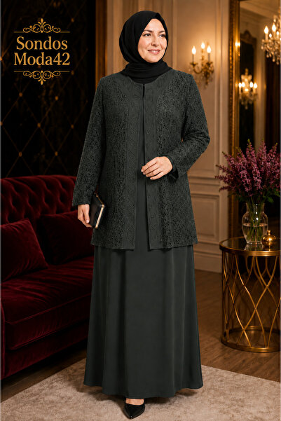 Sondos Moda42 Hesna Large Size Stone Embellished Jacket Stylish Mother Evenin...