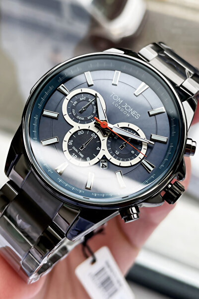 Tom Jones London Men's Wristwatch 3 Atm Water Resistant Smoked Color Steel Ba...