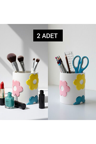 GLRHOME 2 Adet el l yapımı küçük boy taş makyaj organizer, kalemlik, mumluk, ...