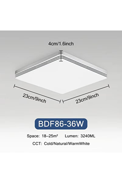 Choice7 White light Square 36W 18W-48W LED Ceiling Light 15-30CM Square Ceili...