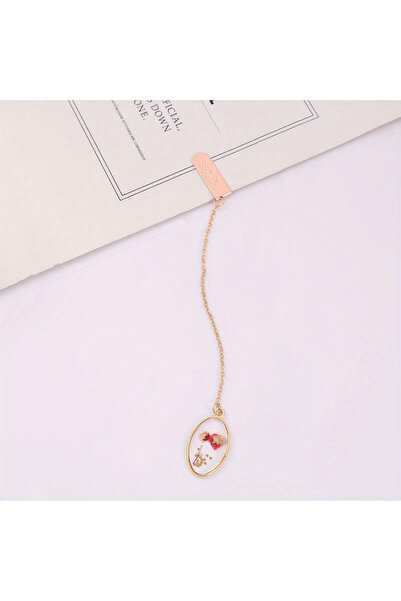 Choice red Elegant Literary Bookmark - Eye-Catching Dried Flower & Crystal Al...