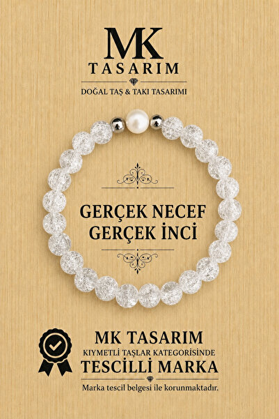 MK tasarım حجر نيزف حقيقي - سوار لؤلؤي مريح، مهدئ للروح، سوار للطاقة - MKT.1....
