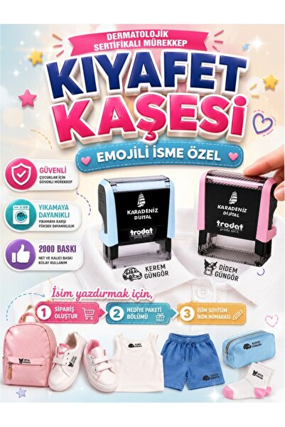 KARADENİZ DİJİTAL Kıyafet Kaşesi Okul Kaşesi Kreş Anaokulu İlkokul Öğrenci Ka...