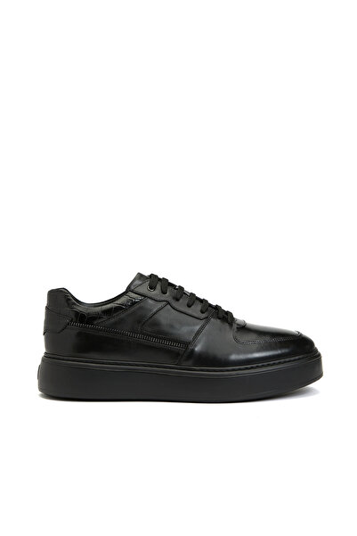 Network Siyah Erkek Deri Sneaker