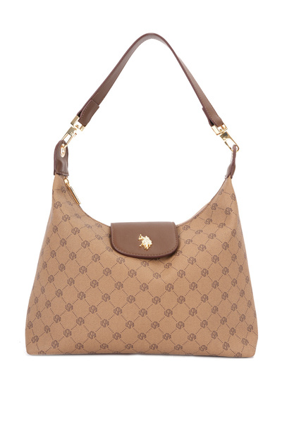 U.S. Polo Assn. حقيبة كتف نسائية باللون البيج Us26555