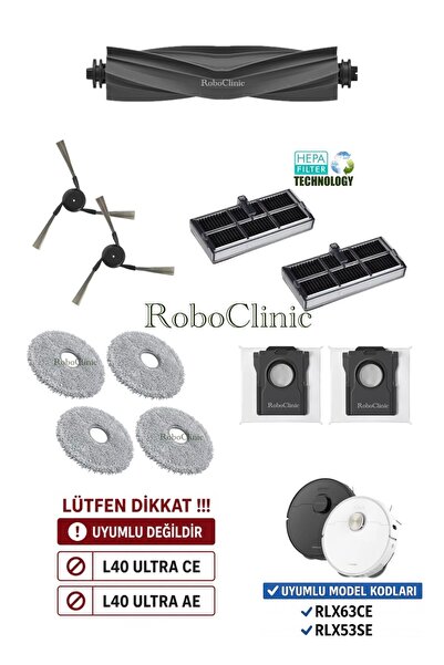 Roboclinic Sac de praf compatibil cu aspiratorul robot Dreame X40 Ultra L40 U...