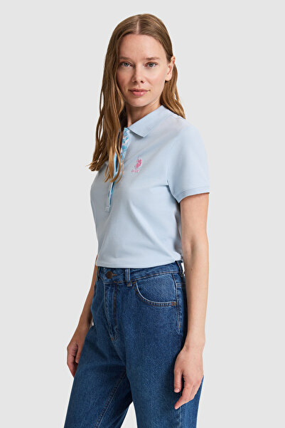 U.S. Polo Assn. Γυναικείο ανοιχτό μπλε μπλουζάκι πόλο με λαιμόκοψη Basic 5032...
