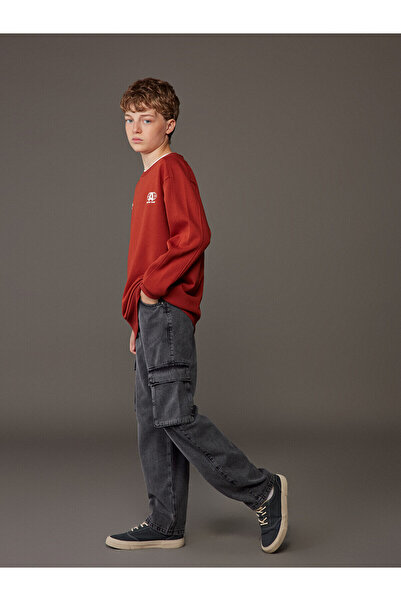 LC Waikiki Two Mt Shop Quality Lcw Kids Anthracite Boys Cargo Jean Pants