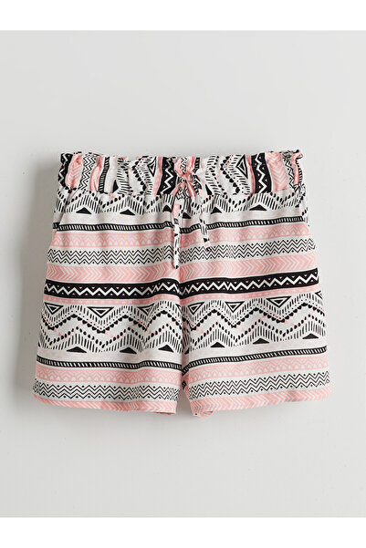 LC Waikiki Two Mt Shop Quality Lcw Eco Ecru Elastic Waist Girls' Shorts