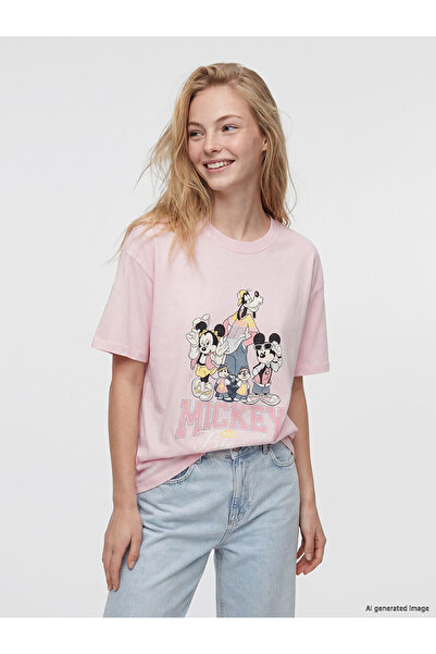 LC Waikiki Peak New Season Mickey Mouse Printed 100% Cotton Women's T-Shirt